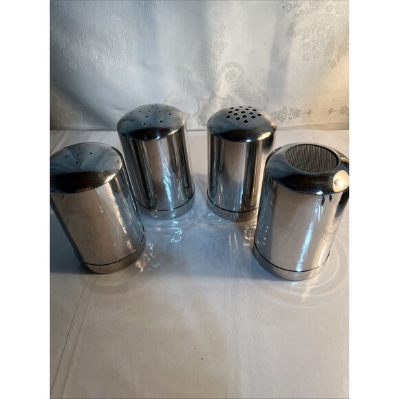 Duster/Shaker And Grated Cheese Shaker And Salt And Pepper Set(Stainless Steel) - Picture 1 of 6